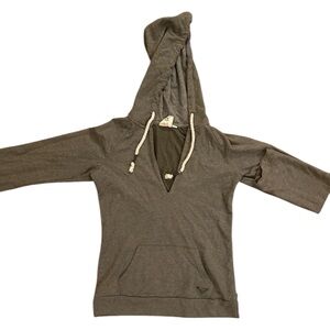 Roxy Y2K Olive Green Pullover Hoodie Rope Drawstring